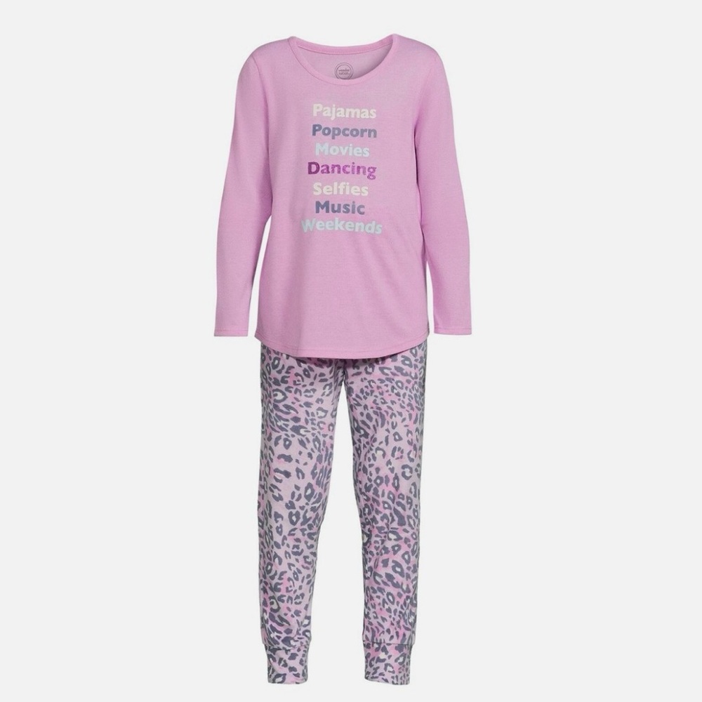 Girls size XXL 18 Wonder Nation Long Sleeve Top and Joggers 2piece Pajama Set